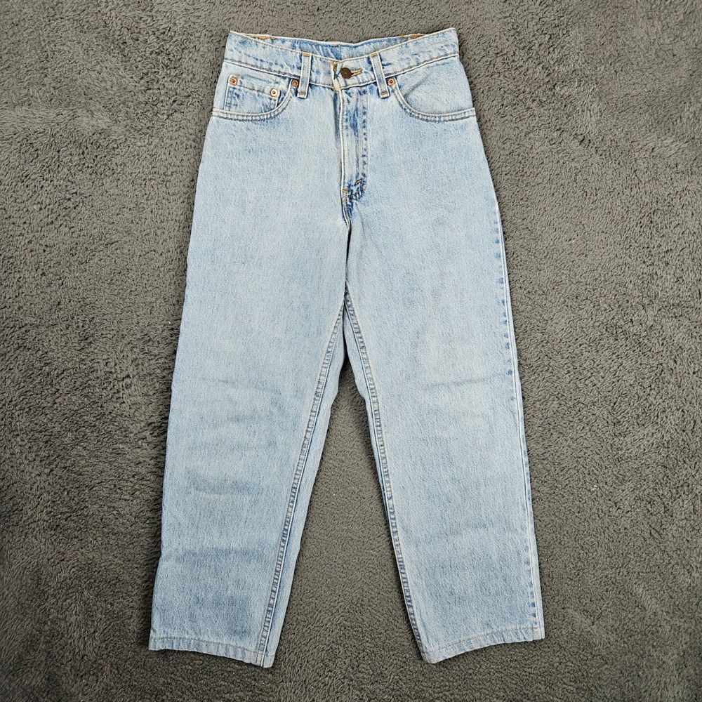 Vintage Levis 550 29x30 Relaxed Fit Jeans Light Wash Holes Made in USA
